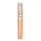 0.33 Carat (ctw) 10K Rose Gold Round Cut Diamond Ladies Milgrain Anniversary Wedding Stackable Band 1/3 CT