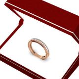 0.33 Carat (ctw) 14K Rose Gold Round Cut Diamond Ladies Milgrain Anniversary Wedding Stackable Band 1/3 CT