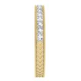 0.33 Carat (ctw) 14K Yellow Gold Round Cut Diamond Ladies Milgrain Anniversary Wedding Stackable Band 1/3 CT