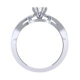 0.33 Carat (ctw) 10K White Gold Round Cut Diamond Ladies Bridal Solitaire With Accents Engagement Ring 1/3 CT