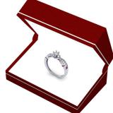 0.33 Carat (ctw) 10K White Gold Round Cut Diamond Ladies Bridal Solitaire With Accents Engagement Ring 1/3 CT