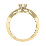 0.33 Carat (ctw) 14K Yellow Gold Round Cut Diamond Ladies Bridal Solitaire With Accents Engagement Ring 1/3 CT