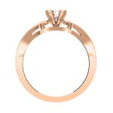 0.33 Carat (ctw) 18K Rose Gold Round Cut Diamond Ladies Bridal Solitaire With Accents Engagement Ring 1/3 CT