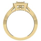 0.45 Carat (ctw) 18K Yellow Gold Princess & Round Cut Diamond Ladies Split Shank Bridal Engagement Ring 1/2 CT