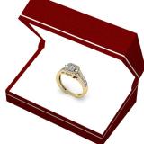 0.45 Carat (ctw) 18K Yellow Gold Princess & Round Cut Diamond Ladies Split Shank Bridal Engagement Ring 1/2 CT
