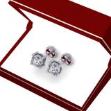 0.20 Carat (ctw) Sterling Silver Round Cut Diamond Ladies Solitaire Bezel Set Stud Earrings 1/5 CT