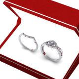 0.10 Carat (ctw) Sterling Silver Round Cut Diamond Ladies Crossover Swirl Bridal Engagement Ring With Matching Band Set 1/10 CT