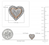 0.23 Carat (ctw) 14K White Gold Round Cut Diamond Ladies Heart Shape Stud Earrings 1/4 CT