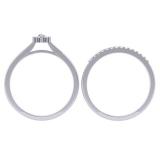0.25 Carat (ctw) 10K White Gold Marquise & Round Cut Diamond Ladies Bridal Halo Style Engagement Ring Matching Band Set 1/4 CT