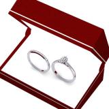 0.25 Carat (ctw) 10K White Gold Marquise & Round Cut Diamond Ladies Bridal Halo Style Engagement Ring Matching Band Set 1/4 CT
