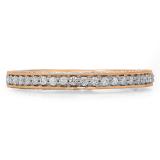 0.40 Carat (ctw) 14K Rose Gold Round Cut Diamond Ladies Anniversary Wedding Band Stackable Ring