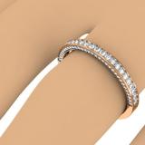 0.40 Carat (ctw) 14K Rose Gold Round Cut Diamond Ladies Anniversary Wedding Band Stackable Ring