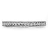 0.40 Carat (ctw) 14K White Gold Round Cut Diamond Ladies Anniversary Wedding Band Stackable Ring