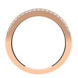 0.33 Carat (ctw) 10K Rose Gold Round Cut Diamond Ladies Double Row Anniversary Wedding Band 1/3 CT