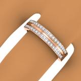 0.33 Carat (ctw) 10K Rose Gold Round Cut Diamond Ladies Double Row Anniversary Wedding Band 1/3 CT