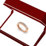 0.33 Carat (ctw) 10K Rose Gold Round Cut Diamond Ladies Double Row Anniversary Wedding Band 1/3 CT