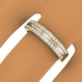 0.33 Carat (ctw) 10K Yellow Gold Round Cut Diamond Ladies Double Row Anniversary Wedding Band 1/3 CT