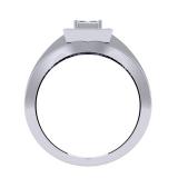 0.45 Carat (ctw) 10K White Gold Princess & Round Cut Diamond Ladies Split Shank Bridal Engagement Ring 1/2 CT