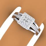 0.45 Carat (ctw) 10K White Gold Princess & Round Cut Diamond Ladies Split Shank Bridal Engagement Ring 1/2 CT