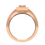 0.45 Carat (ctw) 14K Rose Gold Princess & Round Cut Diamond Ladies Split Shank Bridal Engagement Ring 1/2 CT