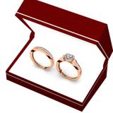 0.50 Carat (ctw) 10K Rose Gold Round Cut Diamond Ladies Heart Shaped Bridal Engagement Ring With Matching Band Set 1/2 CT