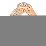 0.50 Carat (ctw) 14K Rose Gold Round Cut Diamond Ladies Heart Shaped Bridal Engagement Ring With Matching Band Set 1/2 CT