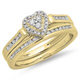 0.50 Carat (ctw) 14K Yellow Gold Round Cut Diamond Ladies Heart Shaped Bridal Engagement Ring