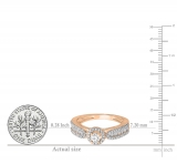 0.80 Carat (ctw) 14K Rose Gold Round Cut Diamond Ladies Bridal Vintage Halo Style Engagement Ring 3/4 CT