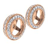 0.55 Carat (ctw) 10K Rose Gold Round Cut Diamond Milgrain Removable Jackets For Stud Earrings 1/2 CT