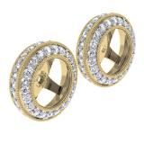 0.55 Carat (ctw) 14K Yellow Gold Round Cut Diamond Milgrain Removable Jackets For Stud Earrings 1/2 CT