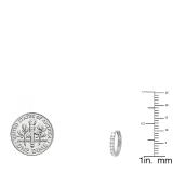 0.20 Carat (ctw) 14K White Gold Round White Diamond Huggie Hoop Earrings 1/5 CT