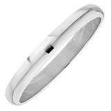 10K White Gold Men's Ladies Unisex Ring Wedding Band 3MM Domed Plain Shiny Polished Traditional Fit
