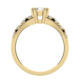0.60 Carat (ctw) 10K Yellow Gold Round Cut Diamond Ladies Bridal Vintage Style Engagement Ring