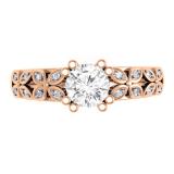 0.60 Carat (ctw) 14K Rose Gold Round Cut Diamond Ladies Bridal Vintage Style Engagement Ring
