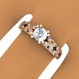 0.60 Carat (ctw) 14K Rose Gold Round Cut Diamond Ladies Bridal Vintage Style Engagement Ring