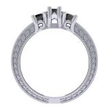 0.75 Carat (ctw) Sterling Silver Round Cut Black & White Diamond Ladies Bridal 3 Stone Engagement Promise Ring 3/4 CT