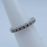 0.40 Carat (ctw) Sterling Silver Round Black & White Diamond Ladies Milgrain Style Anniversary Wedding Band