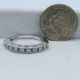 0.40 Carat (ctw) Sterling Silver Round Black & White Diamond Ladies Milgrain Style Anniversary Wedding Band