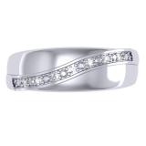 0.10 Carat (ctw) Sterling Silver Round Cut Diamond Men's 7 Stone Stackable Anniversary Wedding Band 1/10 CT