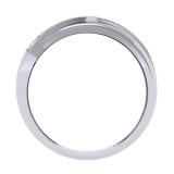 0.10 Carat (ctw) Sterling Silver Round Cut Diamond Men's 7 Stone Stackable Anniversary Wedding Band 1/10 CT
