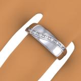 0.10 Carat (ctw) Sterling Silver Round Cut Diamond Men's 7 Stone Stackable Anniversary Wedding Band 1/10 CT
