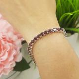 15.00 Carat (ctw) Sterling Silver Real Round Cut Garnet Ladies Tennis Bracelet