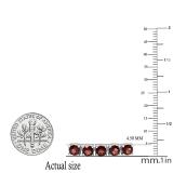 15.00 Carat (ctw) Sterling Silver Real Round Cut Garnet Ladies Tennis Bracelet