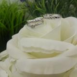 0.05 Carat (ctw) 10K White Gold Round White Diamond Men & Women's Engagement Ring Trio Bridal Set
