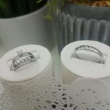 0.05 Carat (ctw) 10K White Gold Round White Diamond Men & Women's Engagement Ring Trio Bridal Set