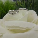 0.05 Carat (ctw) 10K White Gold Round White Diamond Men & Women's Engagement Ring Trio Bridal Set