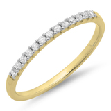 0.15 Carat (ctw) 10k Yellow Gold Round White Diamond Ladies Anniversary Wedding Band Stackable Ring