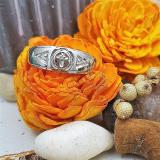 0.04 Carat (ctw) Sterling Silver Round Cut White Diamond Men's 3-Stone Anniversary Cross Ring Wedding Band