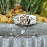 0.04 Carat (ctw) Sterling Silver Round Cut White Diamond Men's 3-Stone Anniversary Cross Ring Wedding Band