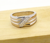 0.10 Carat (ctw) Sterling Silver Round White Real Diamond Men's Wedding Anniversary Band 1/10 CT